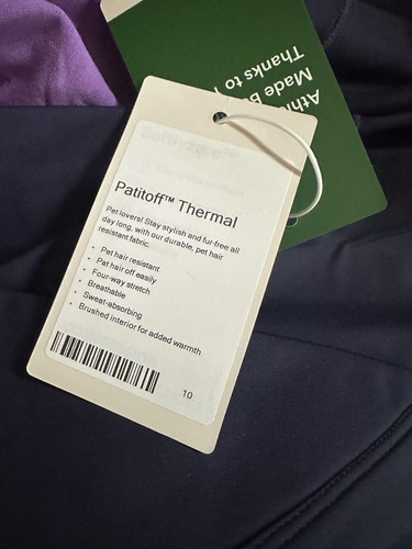 Halara NWT Patitoff Thermal Leggings Size Large Navy Side Pct Hair Resistance - Bild 6 von 6