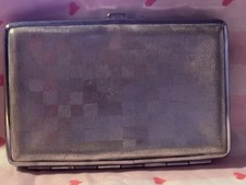 Vintage Cigarette Business Calling Card Case Wallet Silver Tone Clasp Used