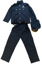 Police Officer Uniform Costume Kids Sz M Top Sz S Pants Hat Belt Socks