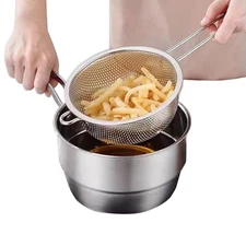 Stainless Steel Colander with Handle for Kitchen Fine Mesh Filter 