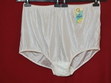 NWT Vintage Lady Camille Full Brief Granny Panties Shiny White 100 Nylon 13 USA