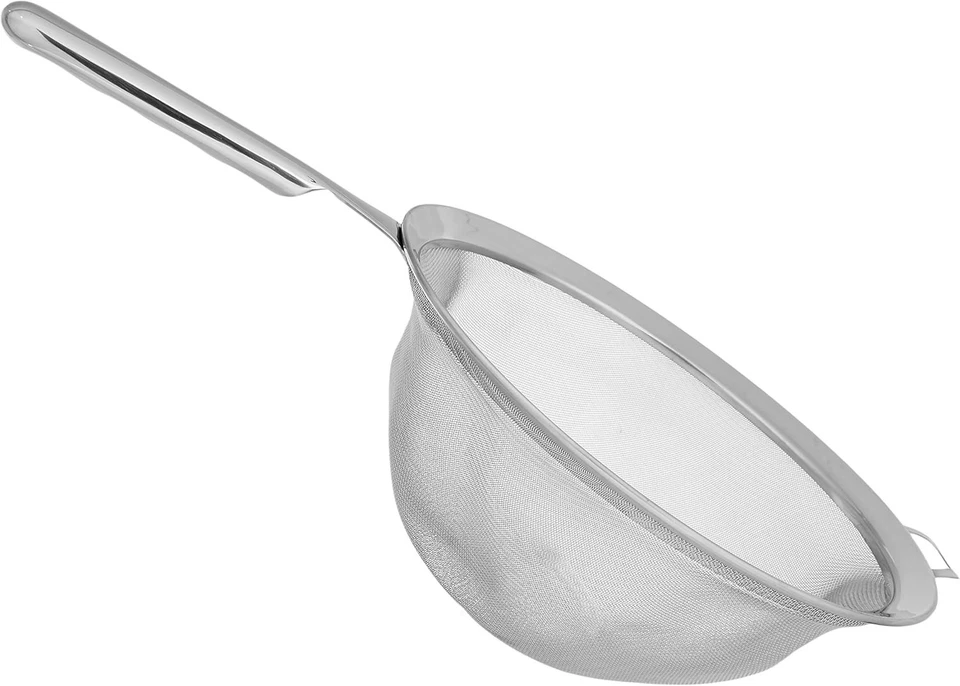 Solid 10" KRONA Double Mesh Strainer with Comfortable Handle & Mirrored Rim - Image 3 of 4