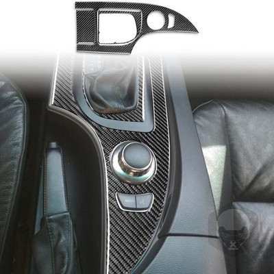 3Pcs Console Gear Shift Panel Cover For BMW 5 Series E60 04-10 Real Carbon Fiber