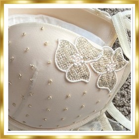 La Perla Angelica Floral Swirl Camellia Embroidered Motifs Ivory SET RARE $720