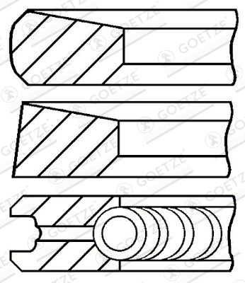 Kolbenring Satz Kolbenringe für Hyundai Mitsubishi 1981-> Goetze Engine