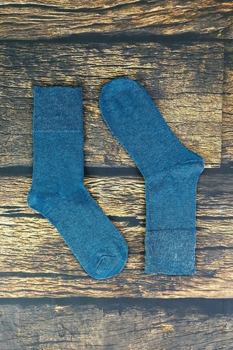 IOMI - Mens 6 Pack Wide Loose Top Non Binding Elastic Cotton Crew Diabetic Socks - Picture 5 of 25