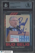 #2 Bud Selig Signed Custom Trading Card BGS BAS AUTO