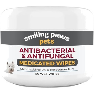 Antibacterial Dog & Cat Wipes - Chlorhexidine & Ketoconazole