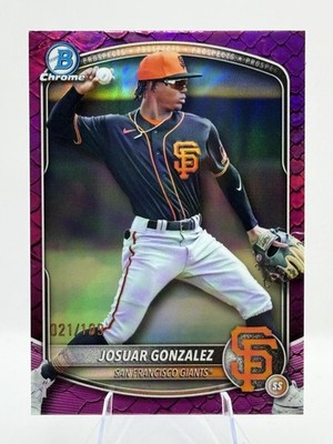 2025 Bowman Draft Josuar Gonzalez Chrome Fuchsia Reptilian Refractor #/199