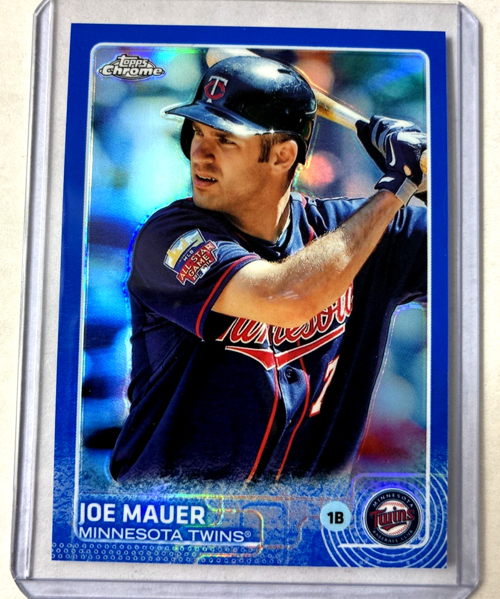 Blue Refractor #/150- 2015 Topps Chrome #4- Joe Mauer