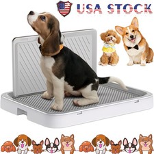 Dog Training Toilet Indoor Potty Pet Litter Box Puppy Pad Holder Tray W Pee Wall
