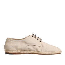 DOLCE & GABBANA Shoes Beige Espadrille Sole Lace Up Canvas Derby EU44/US11 $490