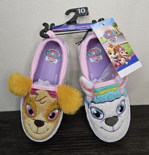 Paw Patrol Fleece Slip on Shoes Little Girls Sz 10 Pink Skye Everest NEW