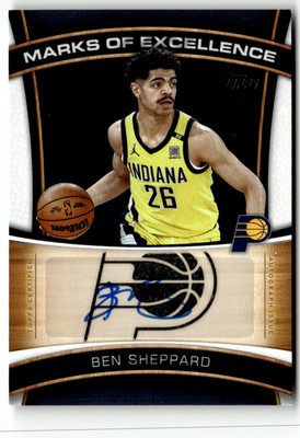 2025 Topps Flagship NBA No. ME-BS Ben Sheppard Marks of Excellence Auto