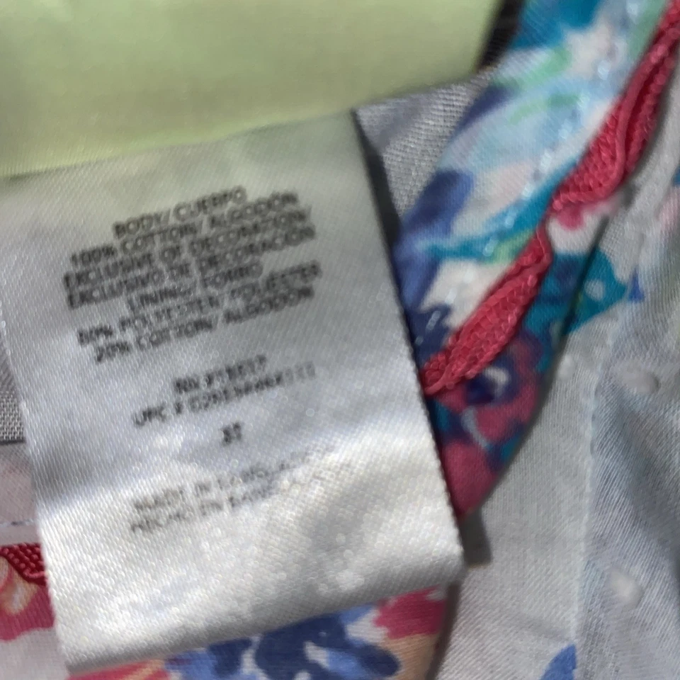 Vestido de Verano Penelope Mack Niñas 3T Algodón Mangas Gorra Estampado Tropical Loros Foto 4 de 4