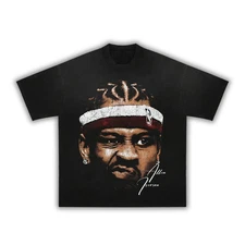 Iverson AI Big Face Boxy Vintage Graphic Basketball Tee Streetwear Y2K
