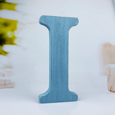 6 Inch Rustic Blue Wood Letters Unfinished Wood Letters for Wall Decorative Blue