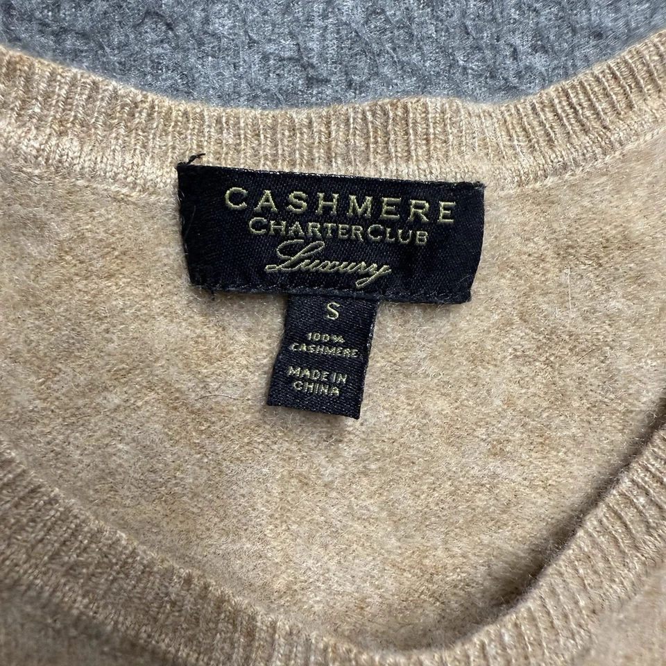 Charter Club Luxury Cashmere Sweater Women's Small Camel Tan Long Sleeve - Image 2 of 4