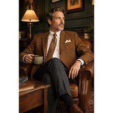 Lauren Ralph Lauren Silk Wool Cashmere Sport Coat Blazer Brown 44R Paisley
