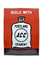 Letrero vintage ACC Portland esmalte cemento 18x24 construido con tablero publicitario India