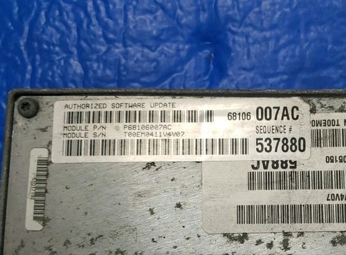 2011 Jeep Grand Cherokee 3.6 PCM, ECM, ECU, Engine Computer Module P68106007AC - Picture 2 of 2