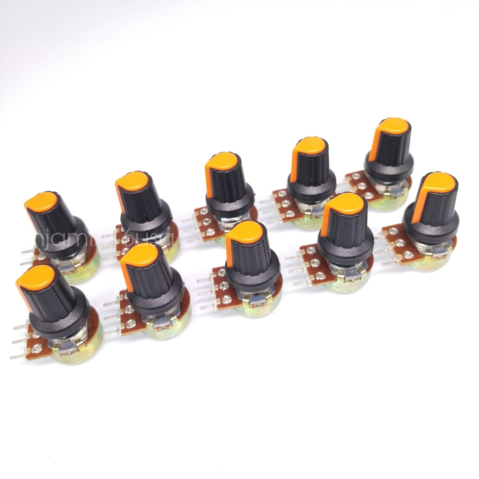 US Stock 10 Units 5K B5K OHM Linear Taper Rotary Potentiometer POT Orange Knob