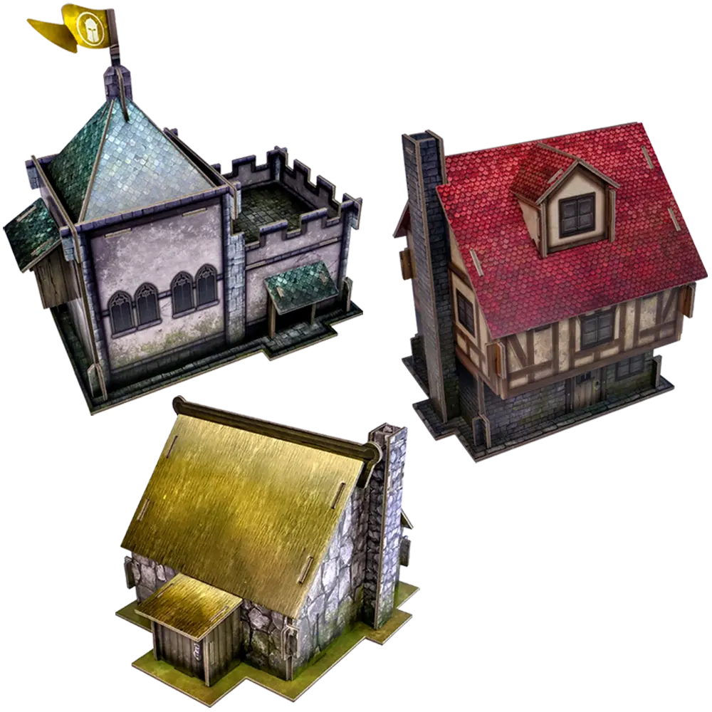 Battlefields Terrain Crate Village Buildings Pack | 28-32mm Scale Terrain