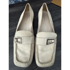 Antonio Melani Julianne Beige with Silver Accent Loafers Sz. 38