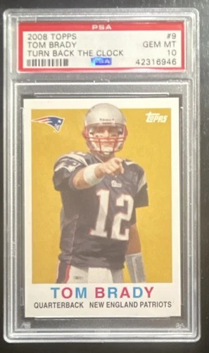 2008 Topps Tom Brady Turn Back the Clock Insert #9 PSA 10 GEM MT Patriots