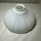 Two (2) Vintage Clam Broth 9" inch Milk Glass Shade with 2-3/16" fitter