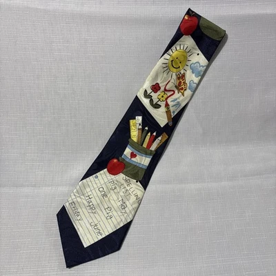 Steven Harris School Teacher Education Themed Neck Tie 57”x3.85” - Image 1 of 4