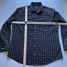 Mizzen  Main Leeward Shirt Men's XL Trim Navy Red Plaid Button Up Long Sleeve