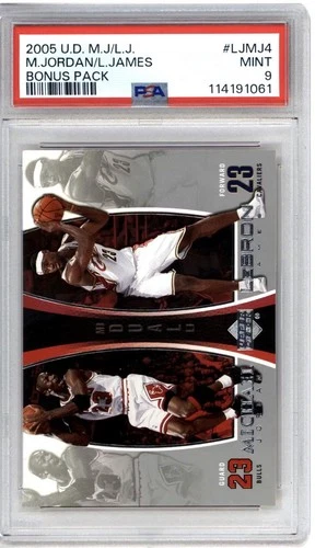 Michael Jordan Lebron James 2005 Upper Deck Basketball Card #LJMJ4 PSA 9 Mint