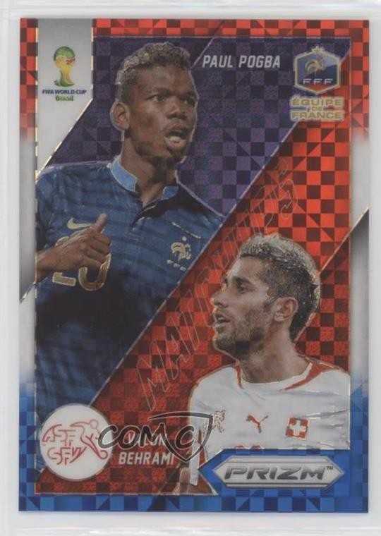 2014 Prizm World Cup Red White & Blue Power Plaid Valon Behrami Paul Pogba 7y2