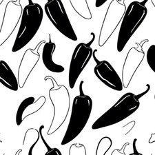 Digital picture black and white chilies and garlic printable file