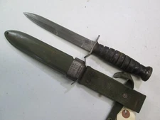 WWII USM3 FIGHTING KNIFE WITH SCABBARD IMPERIAL MARKED MAKER #S25