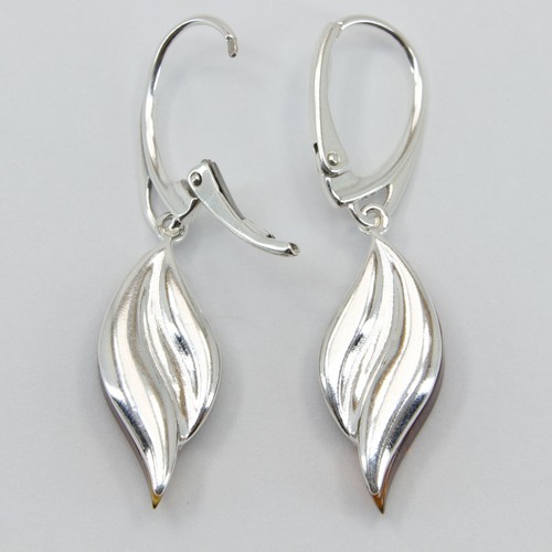 Genuine Multi-Color BALTIC AMBER Earrings 925 STERLING SILVER Leverback #2511 - Picture 3 of 7