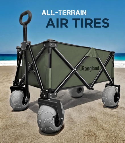 Rangland Collapsible Beach Wagon with All Terrain Sand Sand Tires - Picture 10 of 22