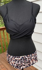 Unbranded Black  Leopard Print Swimsuit Bikini Size Medium NWOT