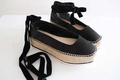 NEW Black Satin ZARA Platform Ballet 