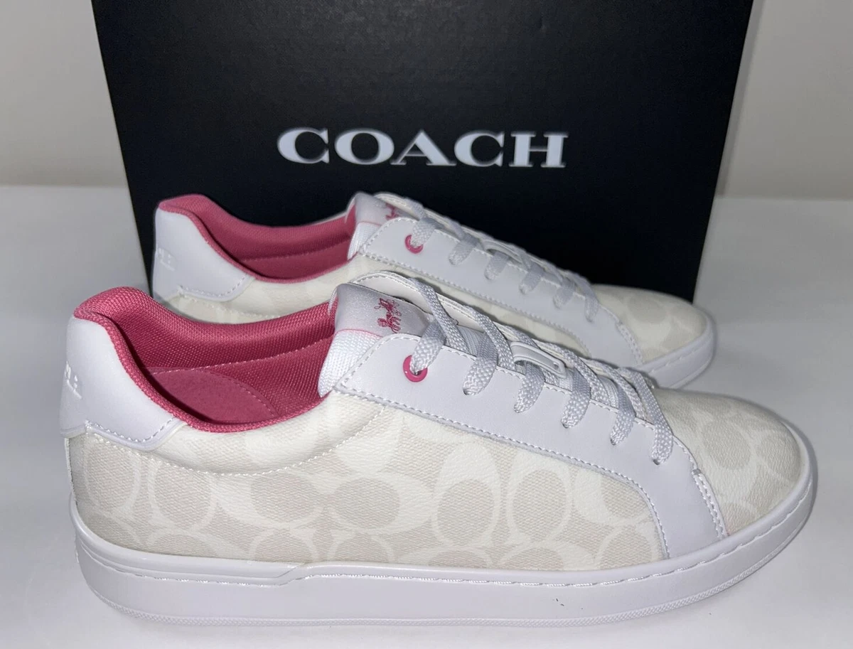 NIB 168 COACH Size 11 Women s Optic White Leather SIG C CLIP Low Top Sneaker