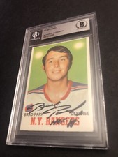 Beckett Autographed Brad Park "HOF 88" 1970 Topps Signed Rookie Card 383 Rangers