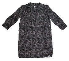 Gap Shift Henley Dress Women's XS Black 1/2 Button Pullover Lightweight 3/4 Slv