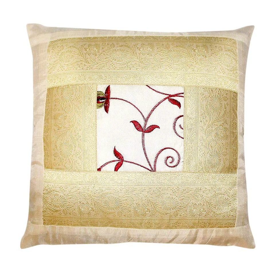 Set of 5 PC Ethic Silk Embroidery Sofa Cushion Cover Pillow Case Throw 16x16 - Image 3 of 4