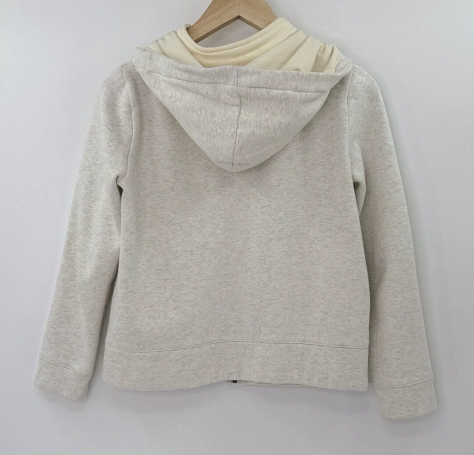 T by Talbots Cremallera Frontal Polar Sudadera con Capucha Jaspeado Avena Suéter Talla Mascota Pequeña Foto 2 de 4