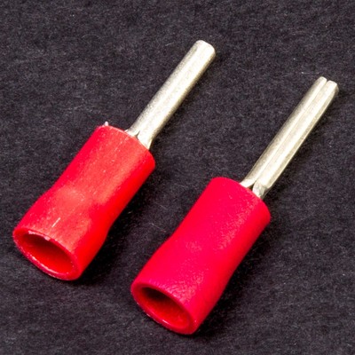 ROT TEILISOLIERT GERADE PIN CRIMPKLEMMEN Elektrischer Draht Stecker Auto