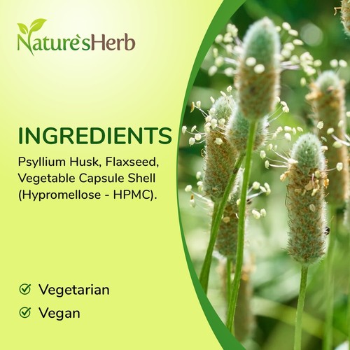 Psyllium Husk + Capsule Semi di Lino 6600mg Perdita Peso Fibra Colon Pulizia Vegan - Foto 3 di 7