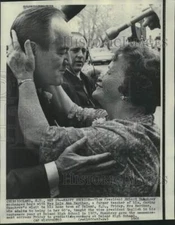 1968 Press Photo Happy reunion of Vice President Humphrey and his former teacher