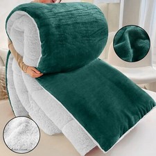 Reversible Sherpa Blanket Fluffy Warm Soft Large Sofa Bed Fleece Throw Blanket