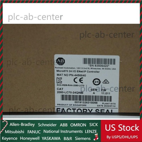 2080-LC70-24QWB Allen-Bradley Micro870 24 I/O ENet/IP Controller AB US Free Tax - Foto 1 di 9